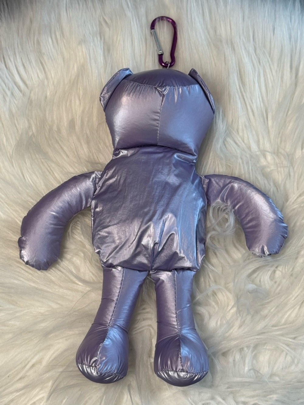 New Arrivals! Metallic Lavender Tote Bag with Bear 🐻 Charm 2 in 1 Bag